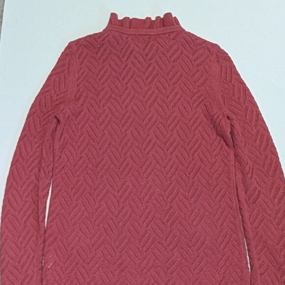 Talbot's Petite Pink Lace Sweater with Ruffle Neck, Size P - Picture 7 of 8